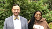 Dr. Melamed and Sheneque posing together outdoors